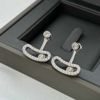[⭐Glow]MOVE UNO SILVER DIAMOND EARRINGS