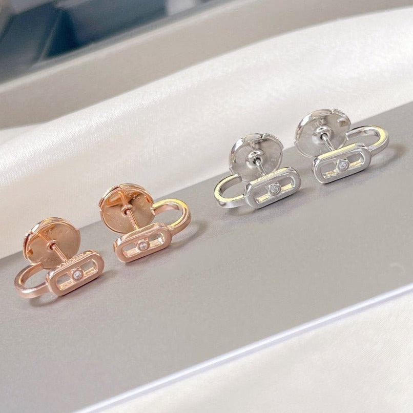 [⭐Glow]CREOLES MOVE UNO MINI 1 DIAMOND EARRINGS