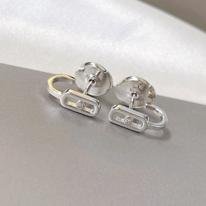 [⭐Glow]CREOLES MOVE UNO MINI 1 DIAMOND EARRINGS