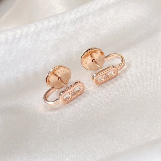 [⭐Glow]CREOLES MOVE UNO MINI 1 DIAMOND EARRINGS