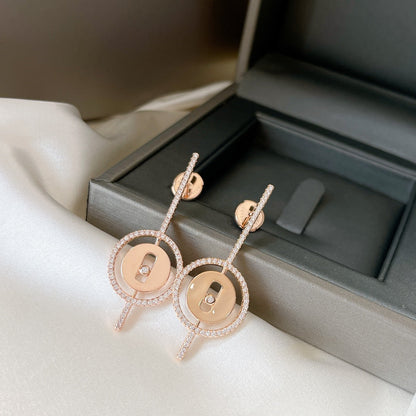 [⭐Glow]Demo MOVE ARROW PINK GOLD DIAMOND EARRINGS