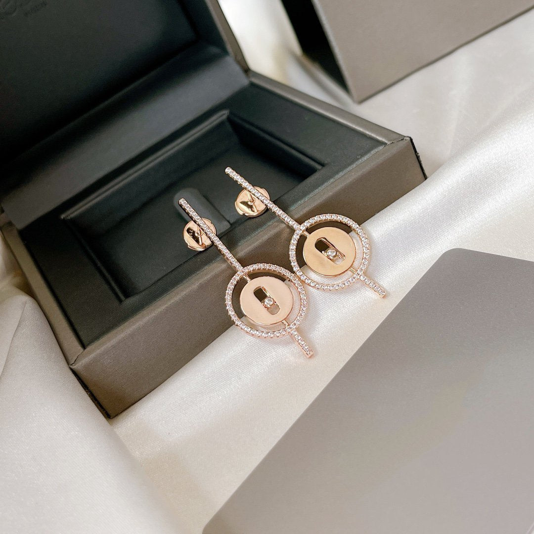 [⭐Glow]Demo MOVE ARROW PINK GOLD DIAMOND EARRINGS
