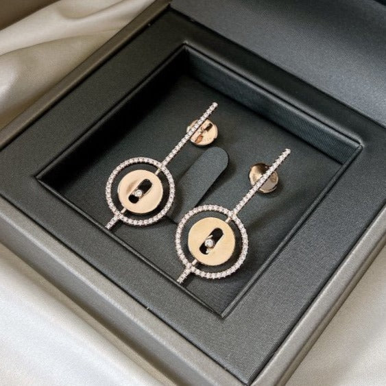 [⭐Glow]Demo MOVE ARROW PINK GOLD DIAMOND EARRINGS