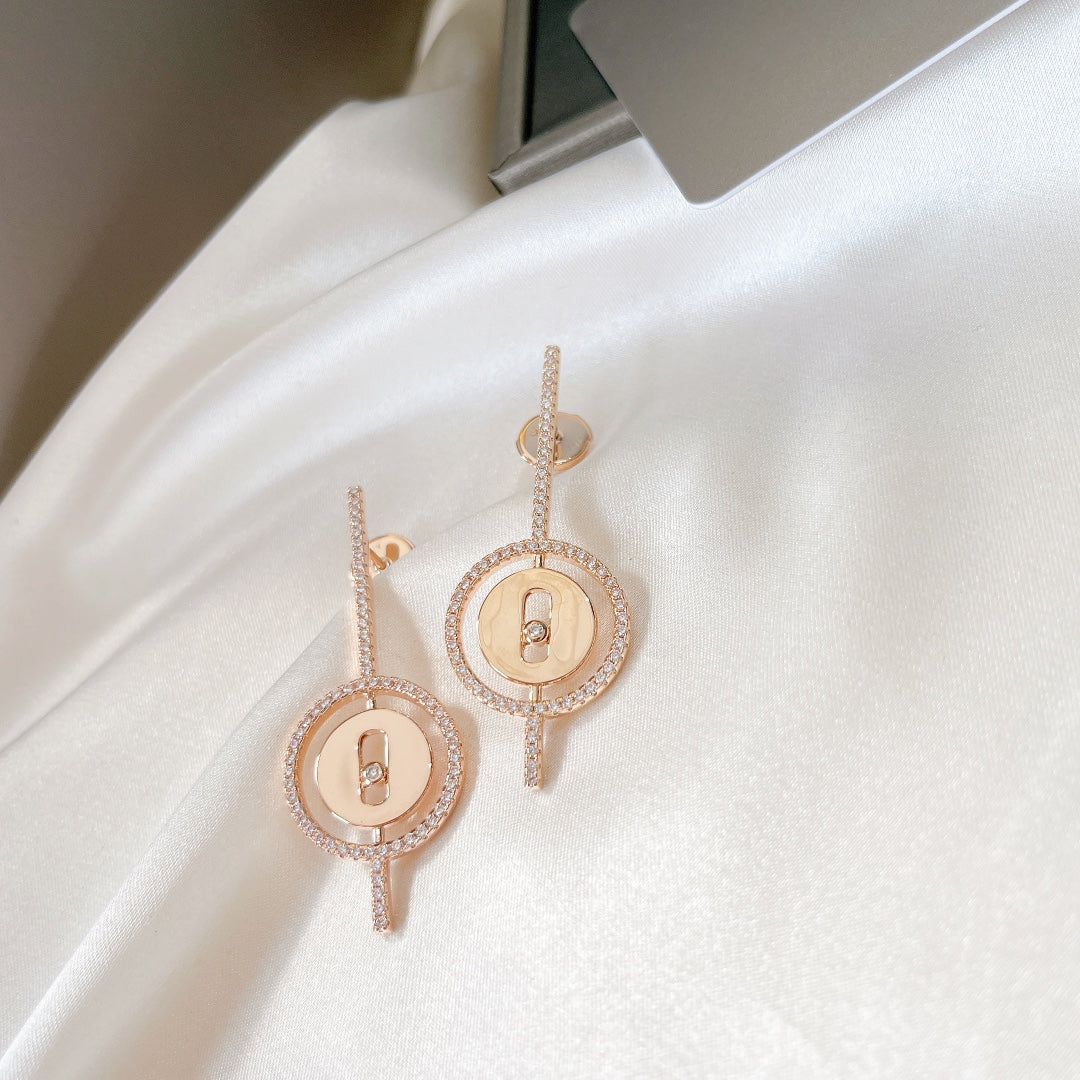 [⭐Glow]Demo MOVE ARROW PINK GOLD DIAMOND EARRINGS
