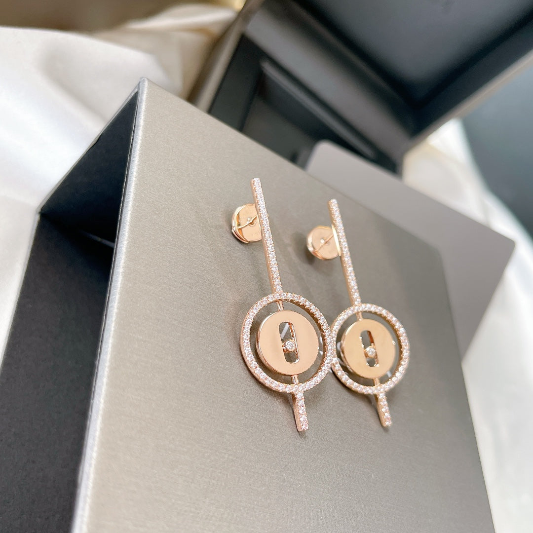 [⭐Glow]Demo MOVE ARROW PINK GOLD DIAMOND EARRINGS