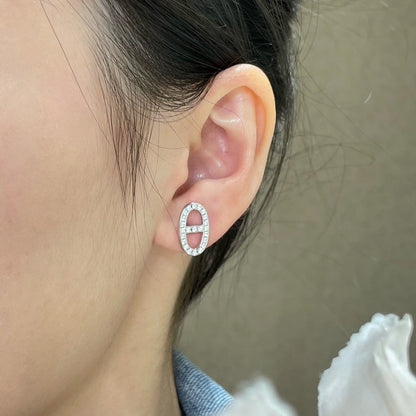 [⭐Glow]HM FULL DIAMOND PIG NOSE STUD EARRINGS
