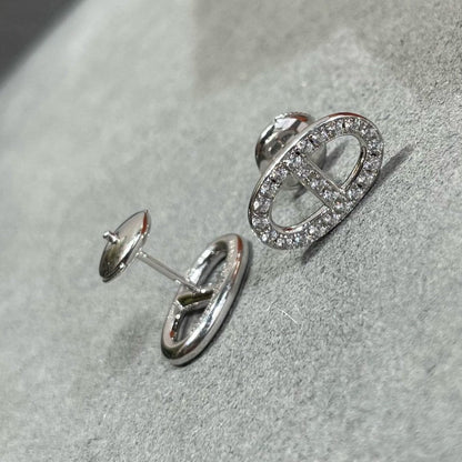 [⭐Glow]HM FULL DIAMOND PIG NOSE STUD EARRINGS