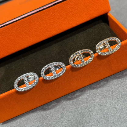[⭐Glow]HM FULL DIAMOND PIG NOSE STUD EARRINGS