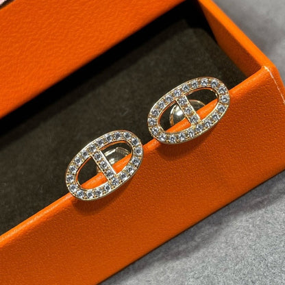 [⭐Glow]HM FULL DIAMOND PIG NOSE STUD EARRINGS