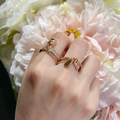 [⭐Glow]HM KELLY CLOCHETTE DOUBLE RING IN  WITH DIAMONDS