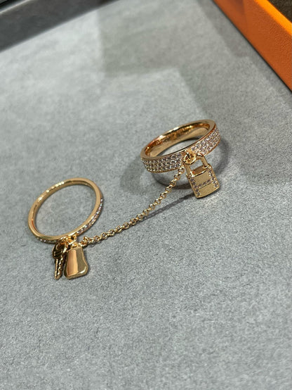 [⭐Glow]HM KELLY CLOCHETTE DOUBLE RING IN  WITH DIAMONDS