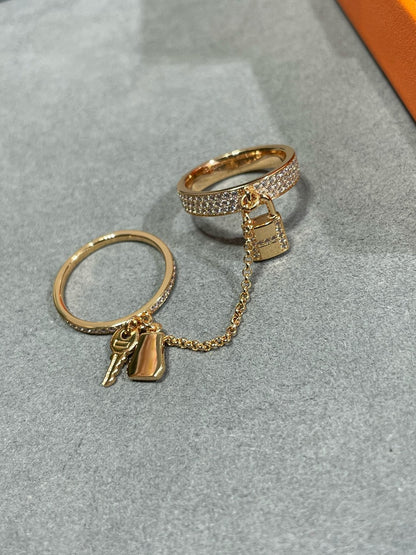 [⭐Glow]HM KELLY CLOCHETTE DOUBLE RING IN  WITH DIAMONDS