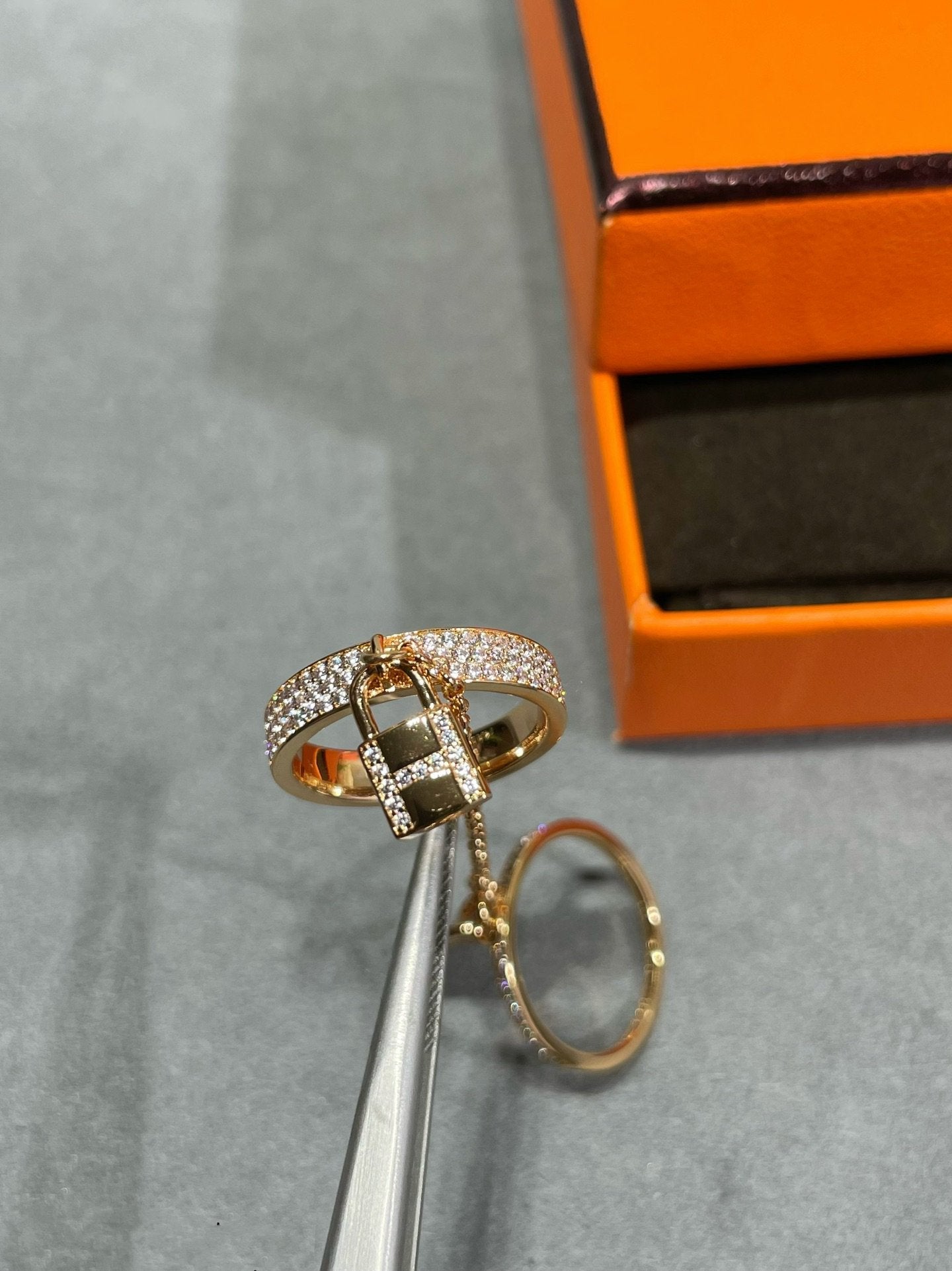 [⭐Glow]HM KELLY CLOCHETTE DOUBLE RING IN  WITH DIAMONDS