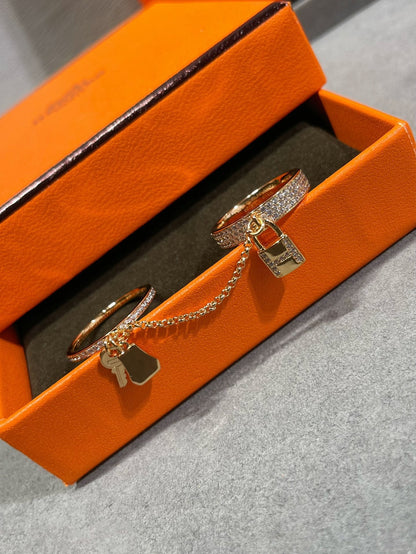 [⭐Glow]HM KELLY CLOCHETTE DOUBLE RING IN  WITH DIAMONDS