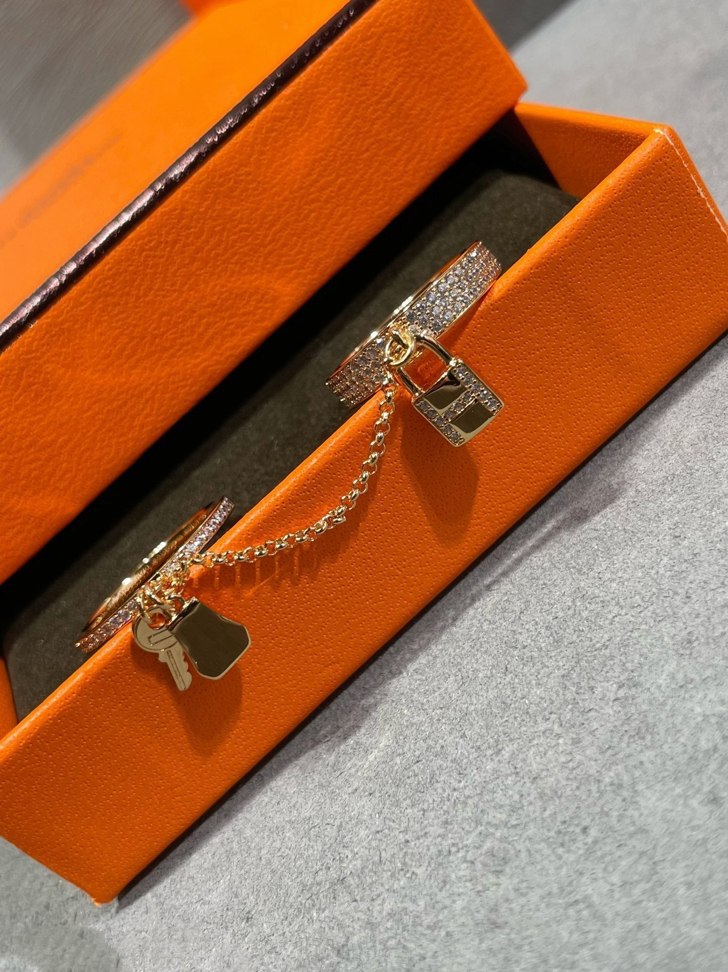 [⭐Glow]HM KELLY CLOCHETTE DOUBLE RING IN  WITH DIAMONDS