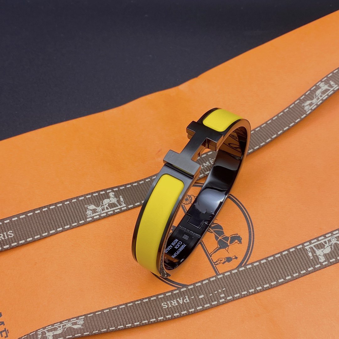 [⭐Glow]CLIC HM SO BLACK YELLOW BRACELET
