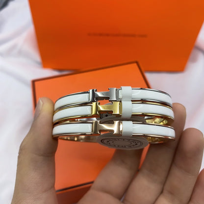 [⭐Glow]CLASSIC HM CLIC WHITE 8MM ENAMEL BRACELET