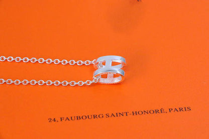 [⭐Glow]HM NECKLACE H LETTER OVAL SERIES