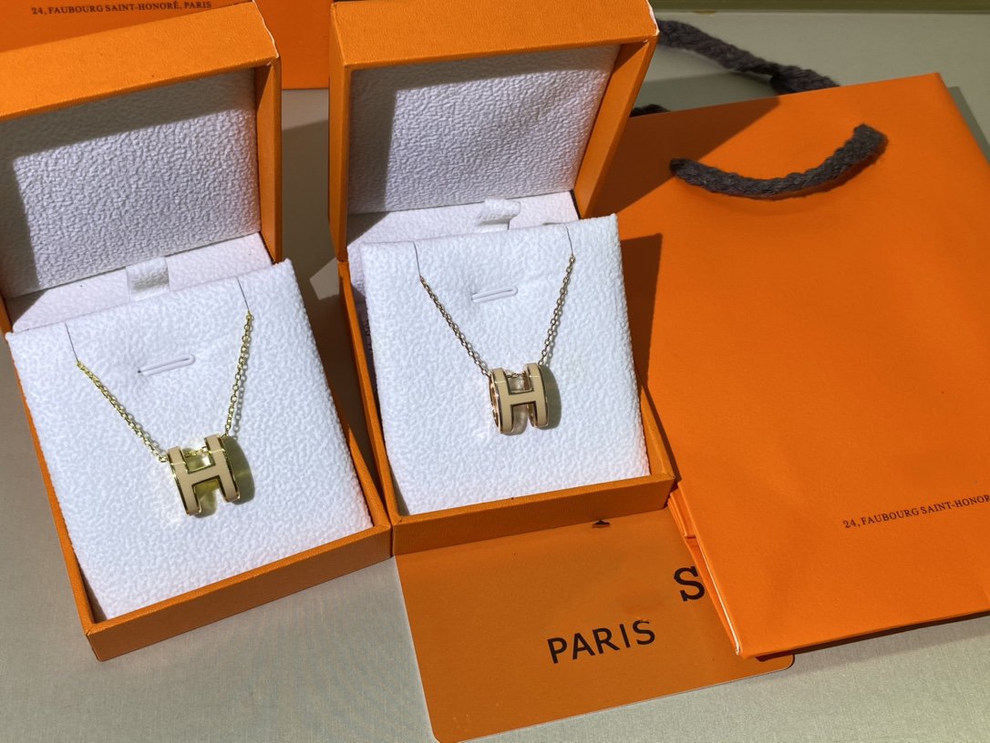 [⭐Glow]HM CLIC YELLOW ENAMEL GOLD NECKLACE