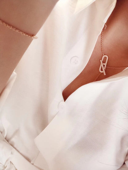 [⭐Glow]HM FIRE PIG NOSE NECKLACE TRENDY STREET