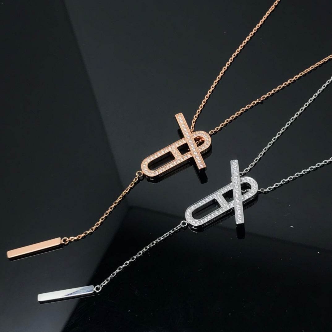 [⭐Glow]HM NECKLACE PLATINUM ROSE GOLD DIAMOND