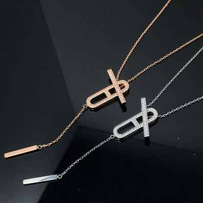 [⭐Glow]HM NECKLACE PLATINUM ROSE GOLD DIAMOND