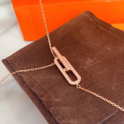 [⭐Glow]HM NECKLACE PLATINUM ROSE GOLD DIAMOND