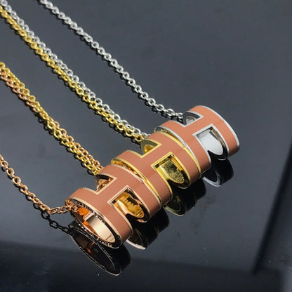 [⭐Glow]H NECKLACE BROWN