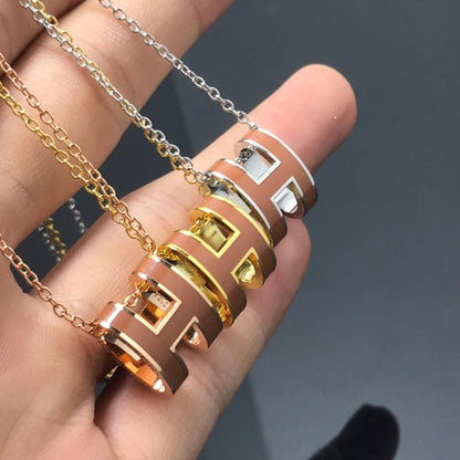 [⭐Glow]H NECKLACE BROWN