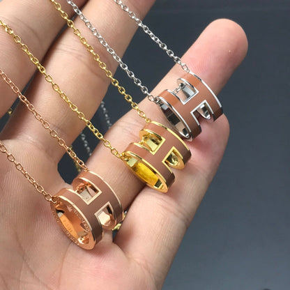 [⭐Glow]H NECKLACE BROWN