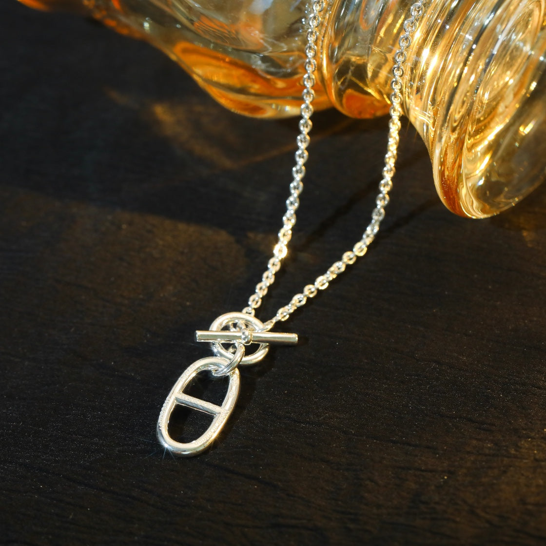 [⭐Glow]HM CHAINE D'ANCRE PENDANT NECKLACE STERLING SILVER