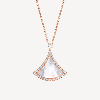 [⭐Glow]DREAM MOP DIAMOND PAVED PINK GOLD NECKLACE