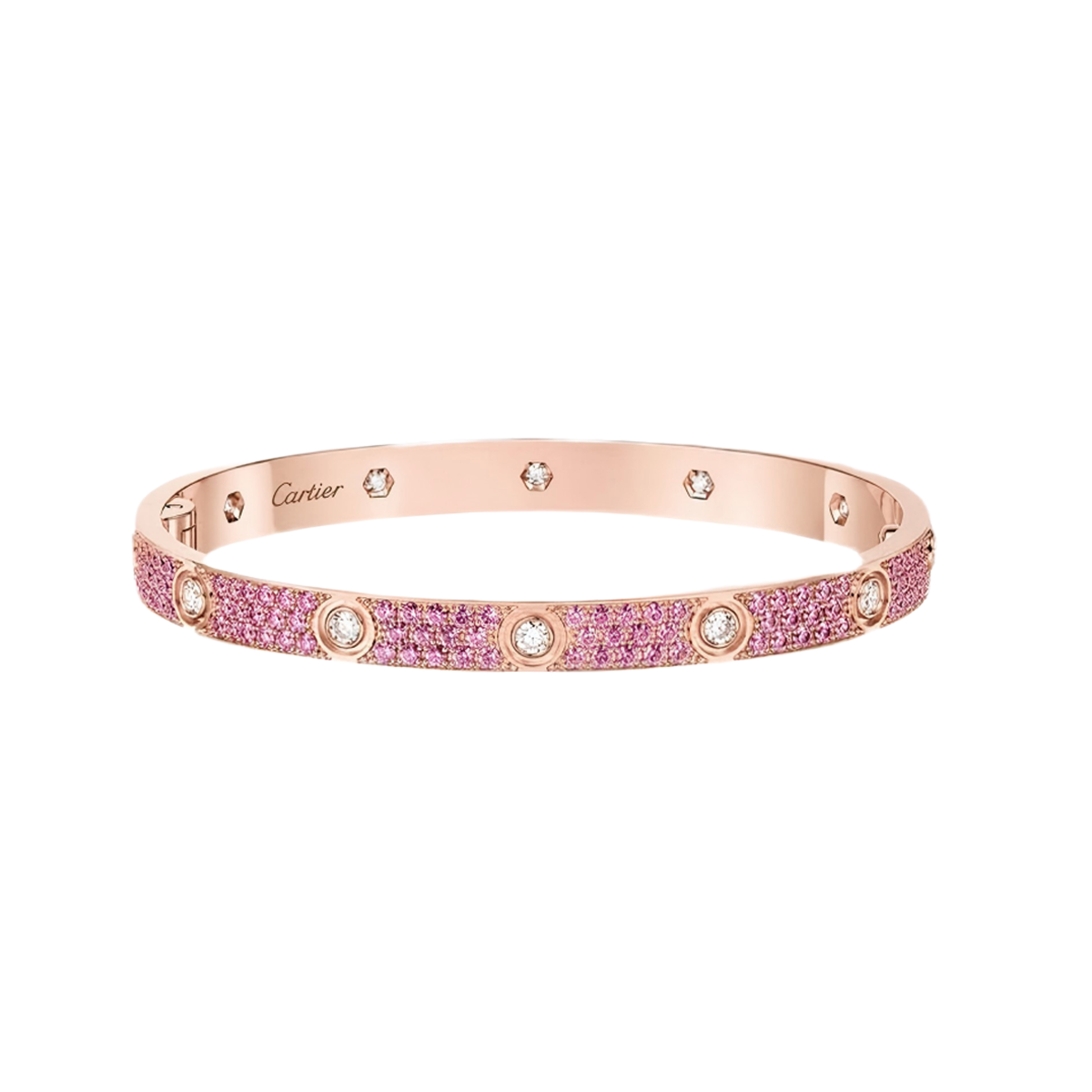 [⭐Glow]2026 PAVE GEMSTONE LOVE BRACELET 6.1MM 10 DIAMONDS