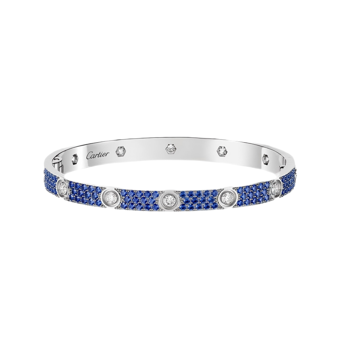 [⭐Glow]2026 PAVE GEMSTONE LOVE BRACELET 6.1MM 10 DIAMONDS