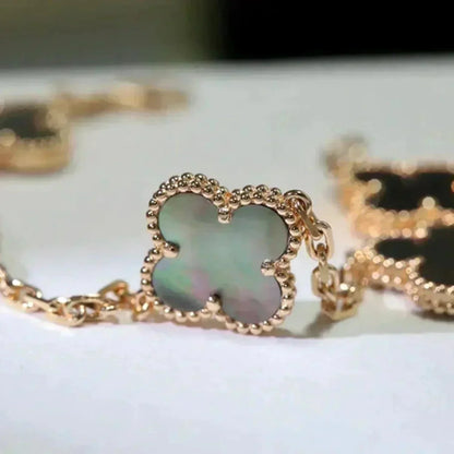 [⭐Glow] CLOVER 5 MOTIF GRAY MOP BRACELET COLLECTION