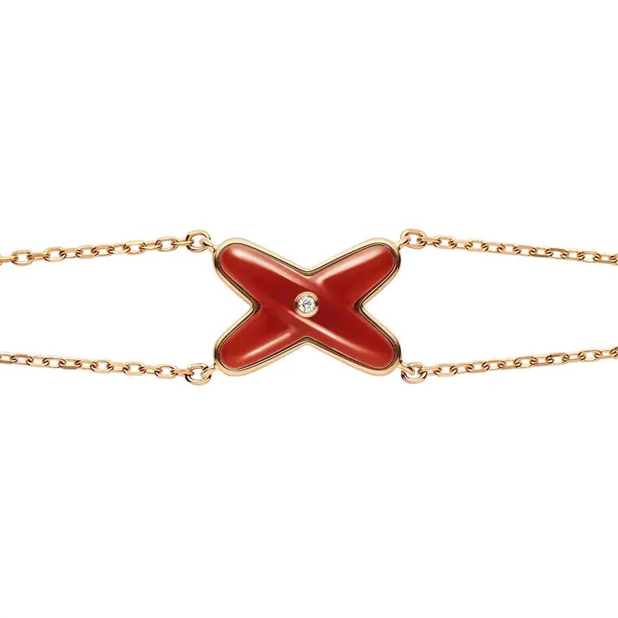 [⭐Glow]JEUX BRACELET CARNELIAN PINK GOLD 1 DIAMOND