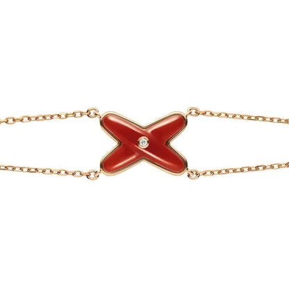 [⭐Glow]JEUX BRACELET CARNELIAN PINK GOLD 1 DIAMOND
