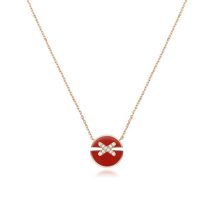 [⭐Glow]JEUX DE ROSE GOLD DIAMOND NECKLACE