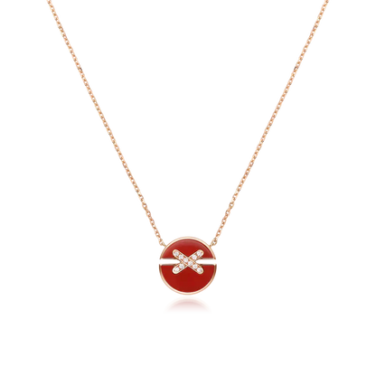 [⭐Glow]JEUX DE ROSE GOLD DIAMOND NECKLACE