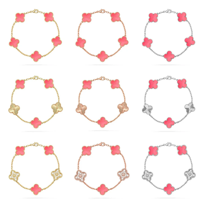 [⭐Glow] CLOVER 5 MOTIFS  PINK MOP BRACELET COLLECTION