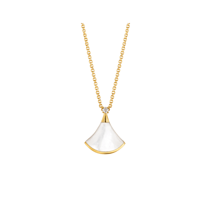 [⭐Glow]DREAM NECKLACE WHITE MOP GOLD 1 DIAMOND