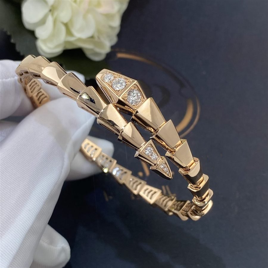 [⭐Glow]SERPENTI BRACELET DIAMONDS PINK GOLD