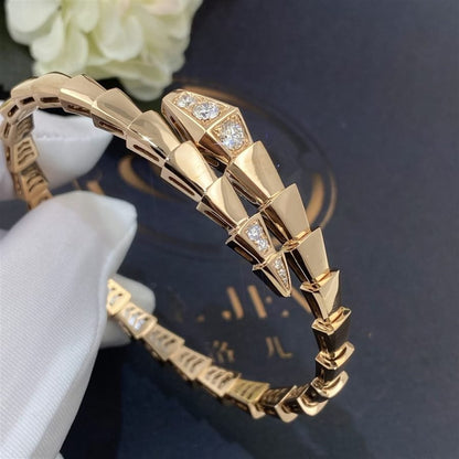 [⭐Glow]SERPENTI BRACELET DIAMONDS PINK GOLD