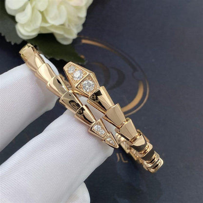 [⭐Glow]SERPENTI BRACELET DIAMONDS PINK GOLD