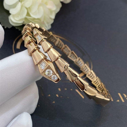 [⭐Glow]SERPENTI BRACELET DIAMONDS PINK GOLD