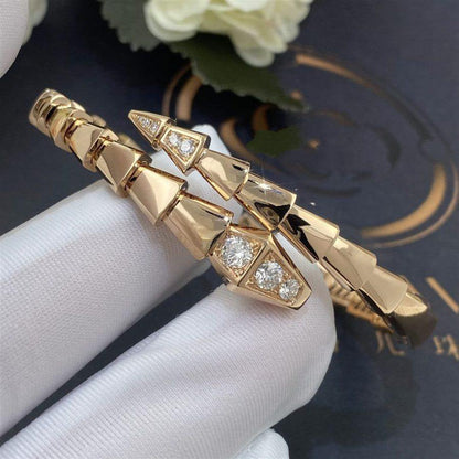 [⭐Glow]SERPENTI BRACELET DIAMONDS PINK GOLD