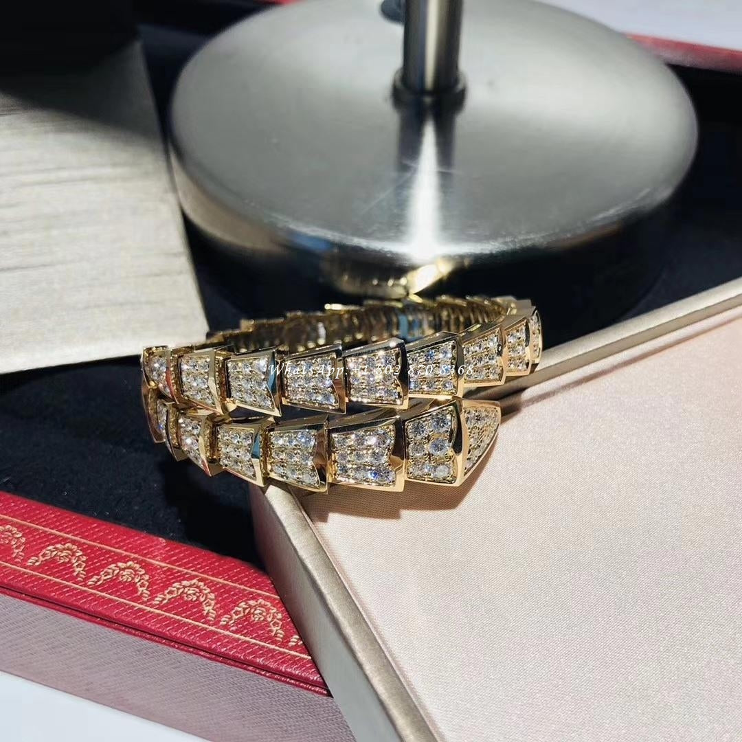 [⭐Glow]SERPENTI BRACELET 8MM GOLD DIAMOND