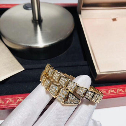 [⭐Glow]SERPENTI BRACELET 8MM GOLD DIAMOND