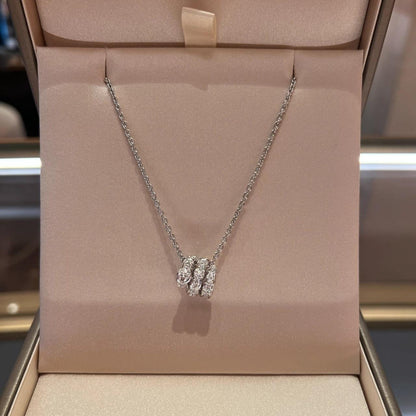 [⭐Glow]SERPENTI  NECKLACE DOUBLE RING DIAMOND