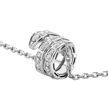 [⭐Glow]SERPENTI  NECKLACE DOUBLE RING DIAMOND